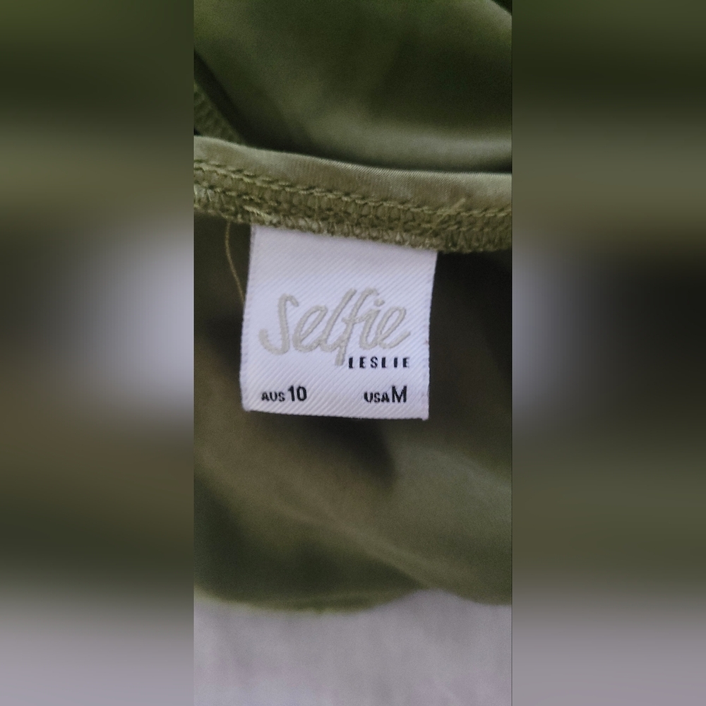 Selfie Leslie Olive Satin Midi Dress - Picture 15 of 16